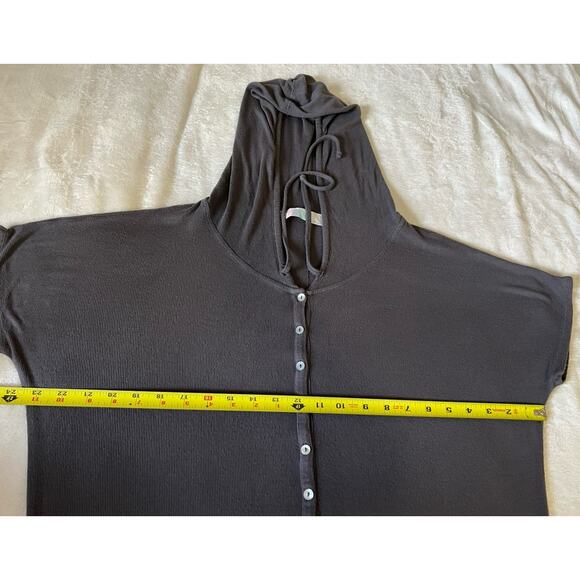 Free People Beach Size XS Avalon Maxi Dress Gray Ribbed Hooded Pockets Lounge - Picture 13 of 16